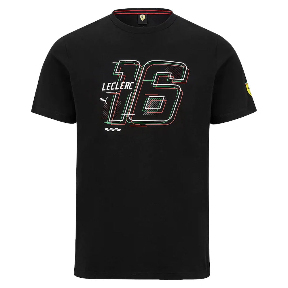 2022 Ferrari Fanwear Drivers Tee Charles Leclerc (Black)_0