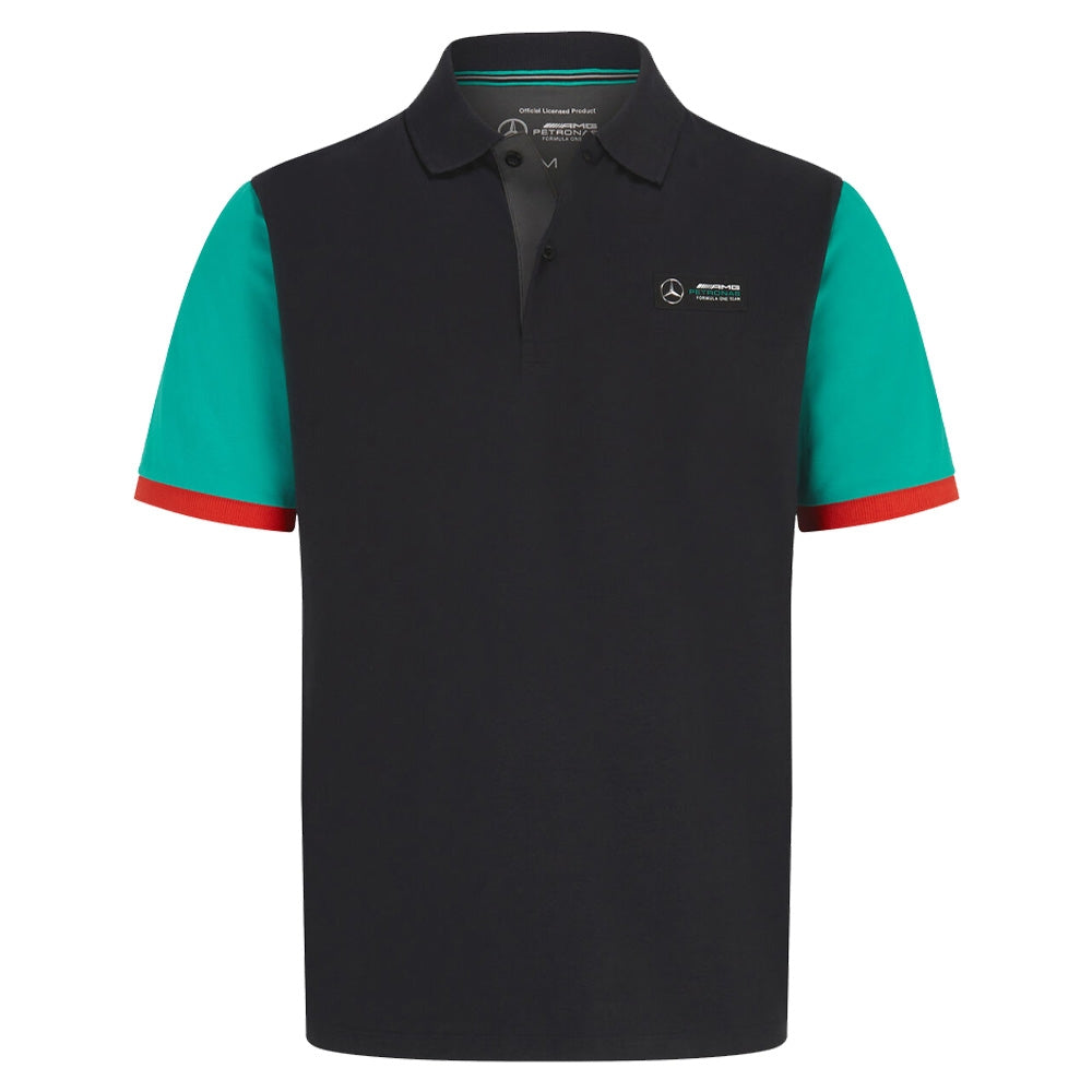 2022 Mercedes FW Colour Black Polo Shirt (Black)_0