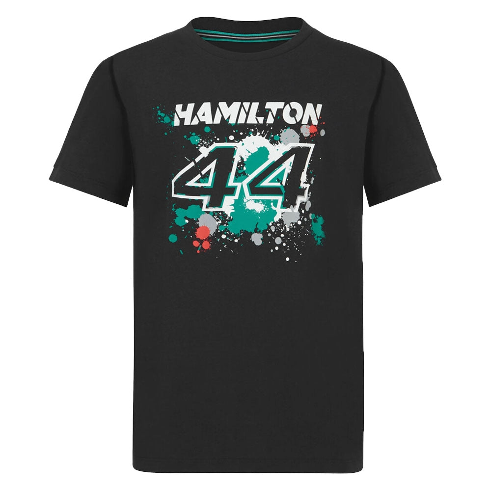 2022 Mercedes Lewis Hamilton #44 Tee (Black) - Kids_0