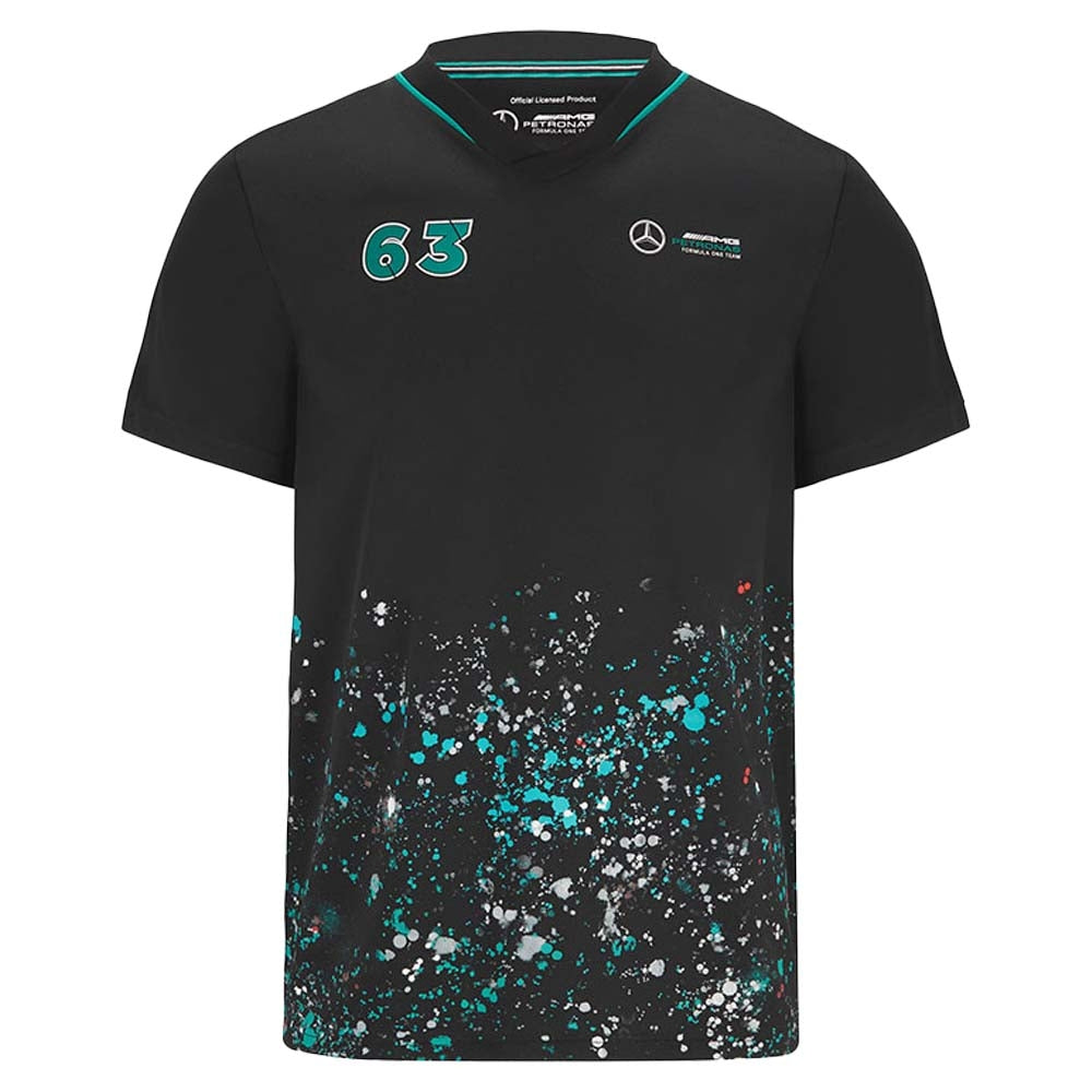 2022 Mercedes George Russell #63 Sports Tee (Black)_0