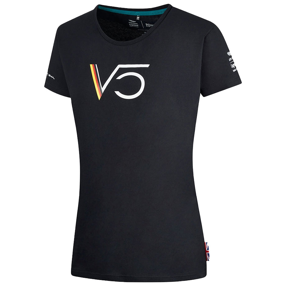 2022-2023 Aston Martin Official SV T-Shirt Womens (Black) (Your Name)_3