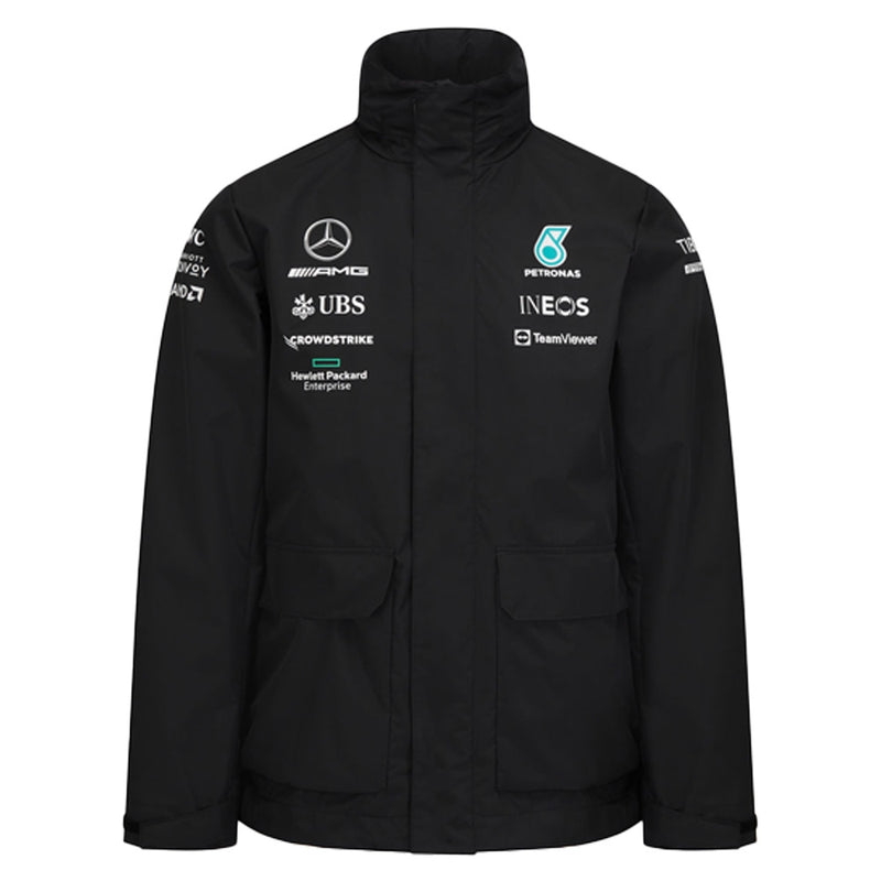 2022 Mercedes Team Rain Jacket (Black)_0