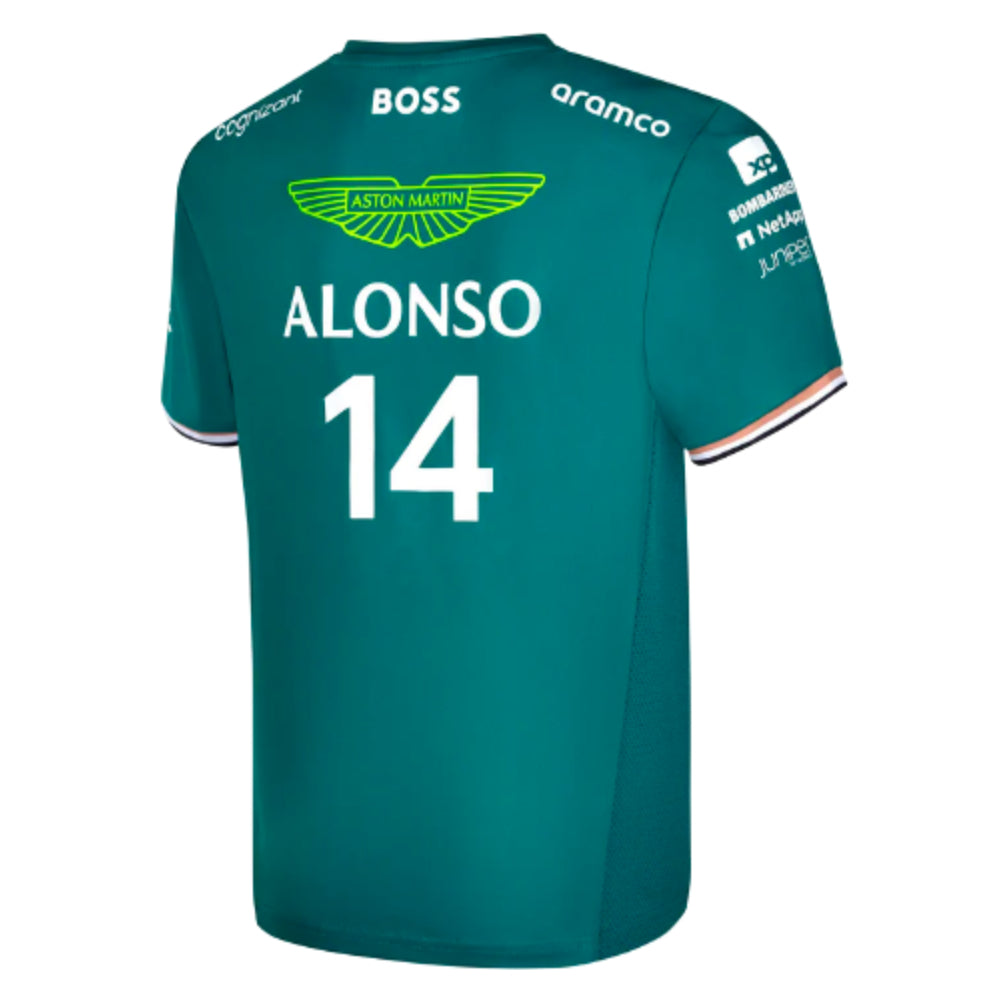 Aston Martin 2023 Official Alonso T-Shirt (Green) - Kids_1