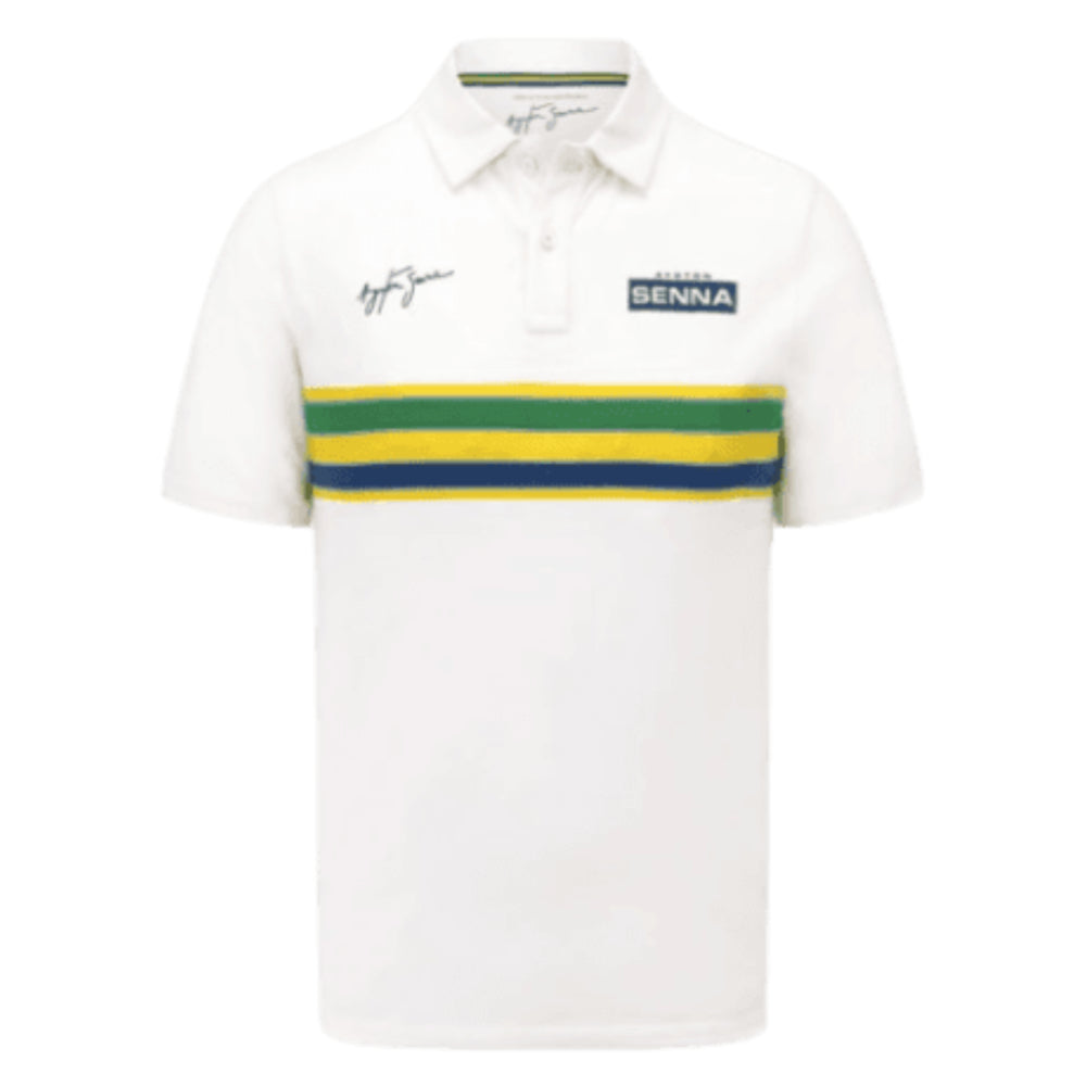 2023 Ayrton Senna Mens Polo (White)_0