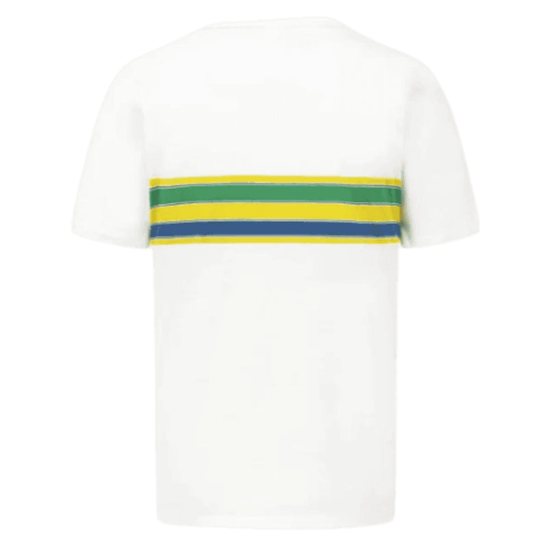 2023 Ayrton Senna Mens Stripe T-Shirt (White)_1