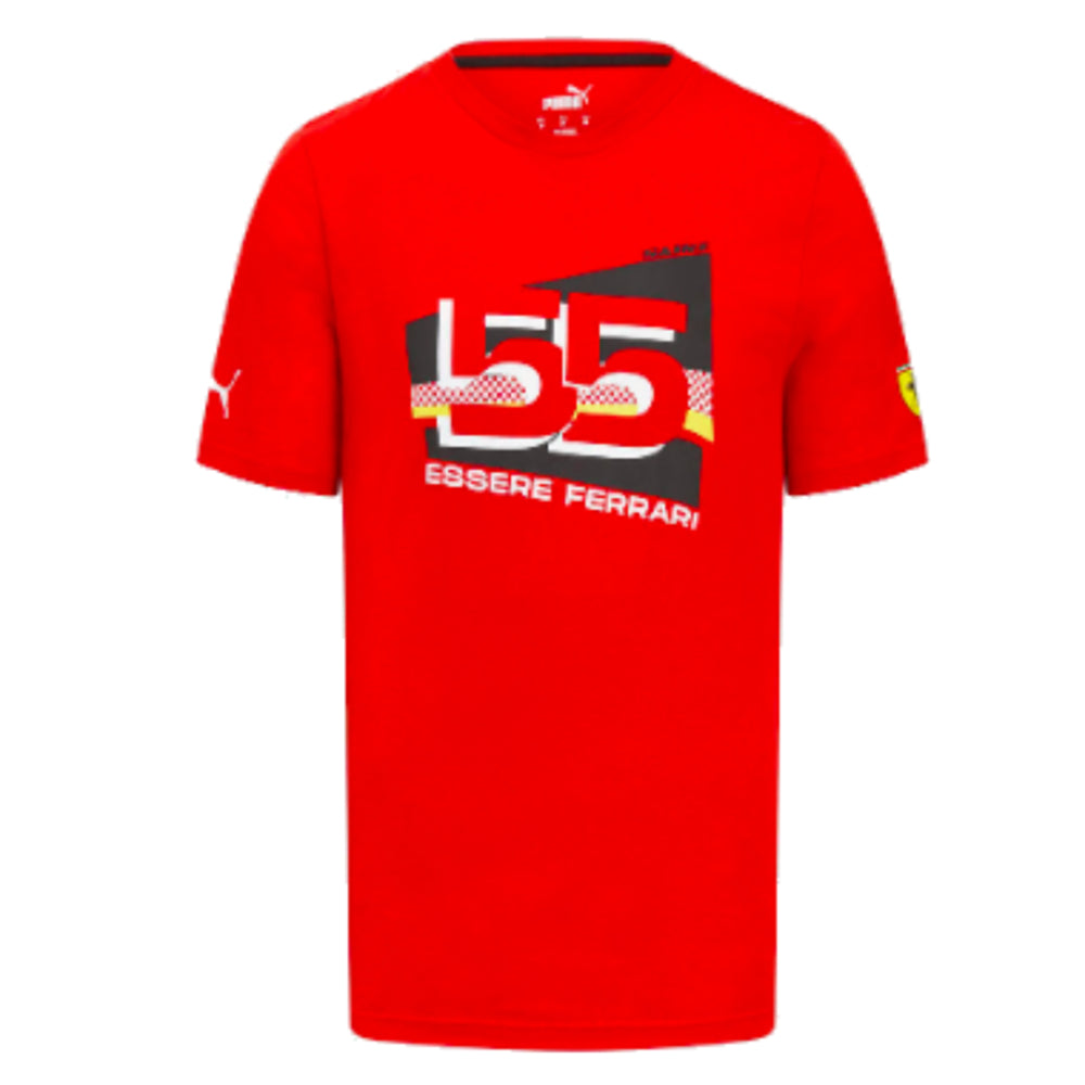 2023 Ferrari Carlos Sainz #55 Driver T-Shirt (Red)_0
