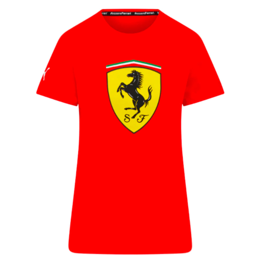 2023 Ferrari Fanwear Big Shield Tee (Red) - Ladies_0