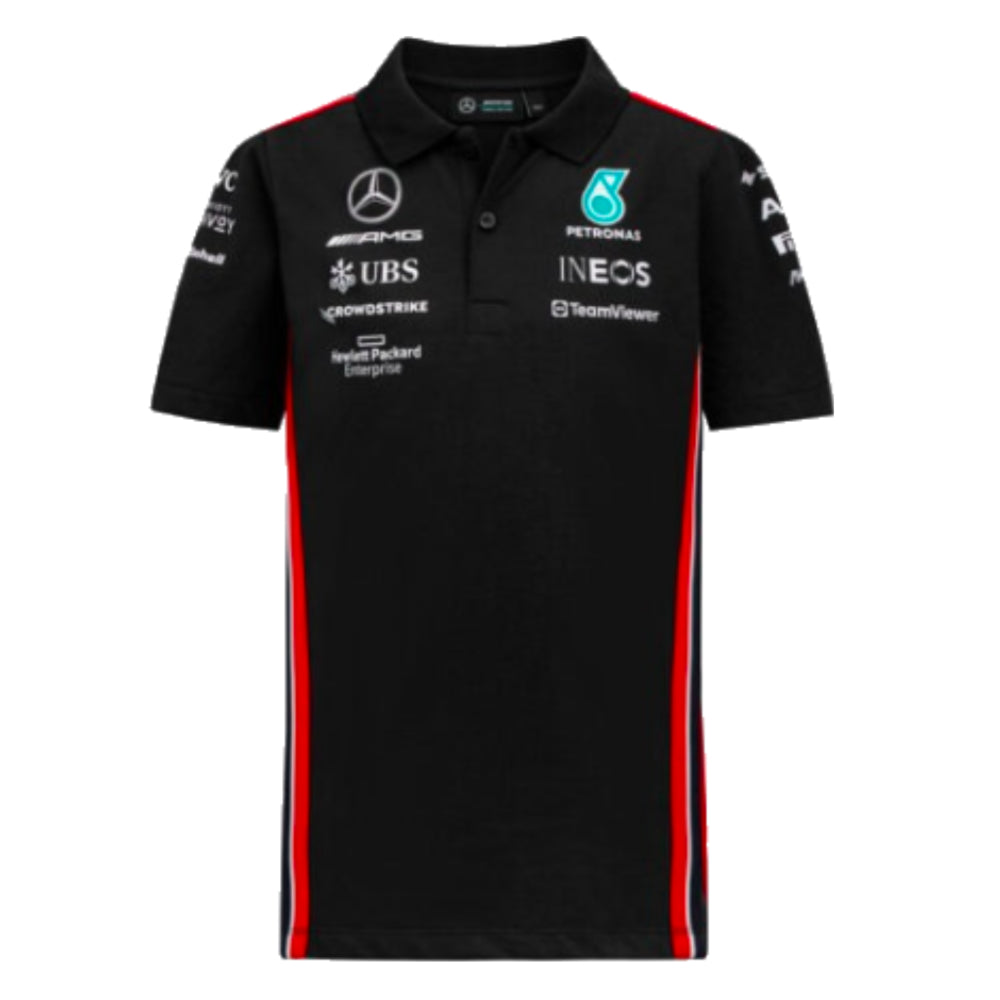 2023 Mercedes-AMG Petronas Team Polo Shirt (Black) - Kids_0