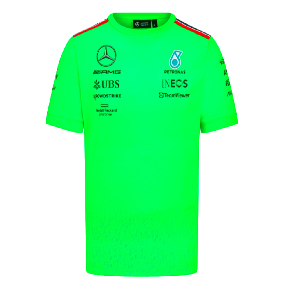 2023 Mercedes Team Set Up T-Shirt (Volt Green)_0