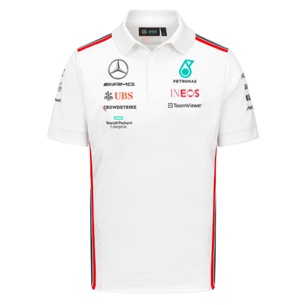 2023 Mercedes AMG Petronas Mens Team Polo Shirt (White)_0