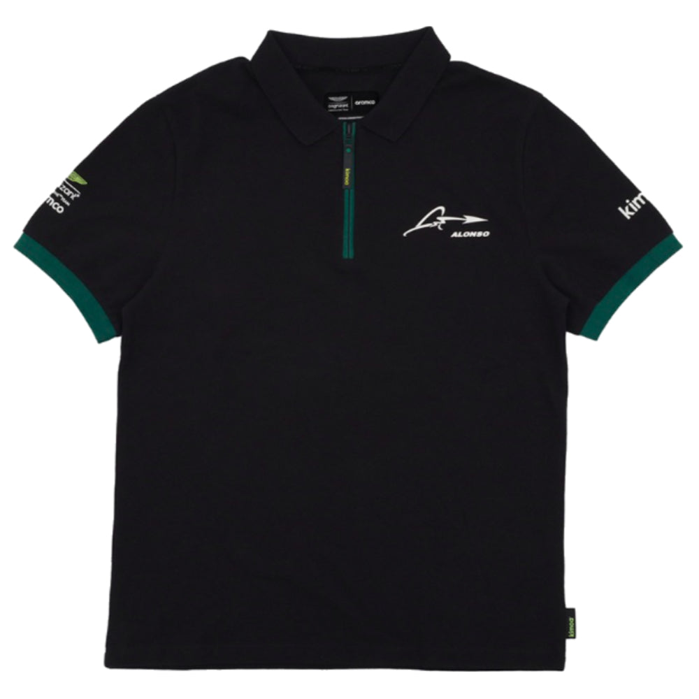 2023 Aston Martin Lifestyle Fernando Alonso Polo Shirt (Black)_0