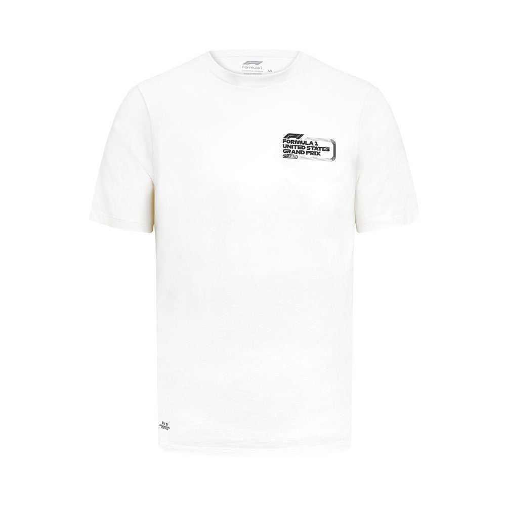 2023 F1 Formula 1 Mens T-Shirt Cotton Austin RS White_0